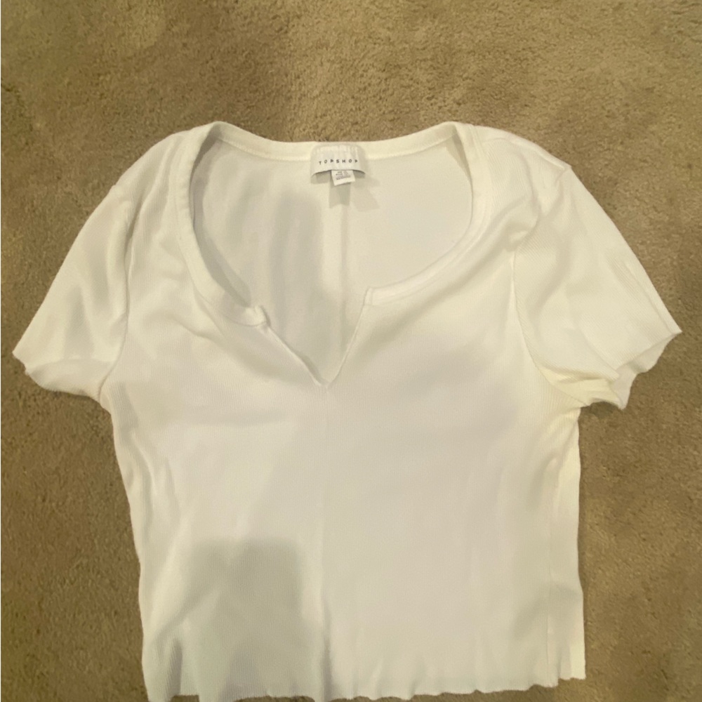 Topshop cropped T shirt - White